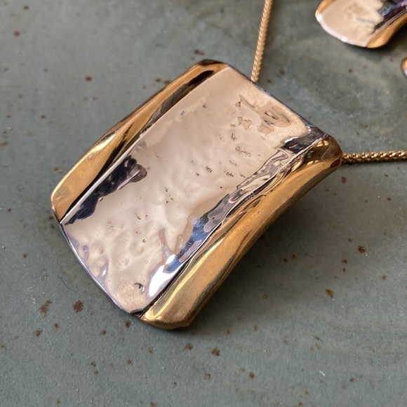 Lazaro Gutierrez Modernist Sterling and Brass Designer Set - Picture 2 of 10